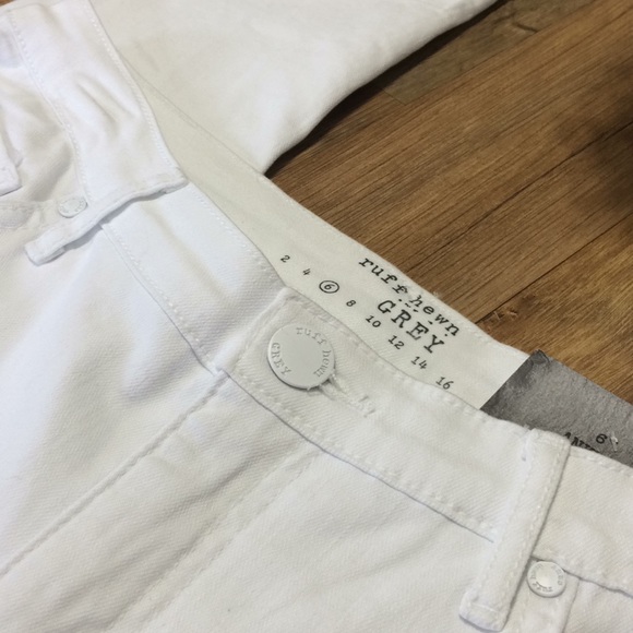 Ruff Hewn Grey Skinny Ankle Denim White Pants - Picture 4 of 5